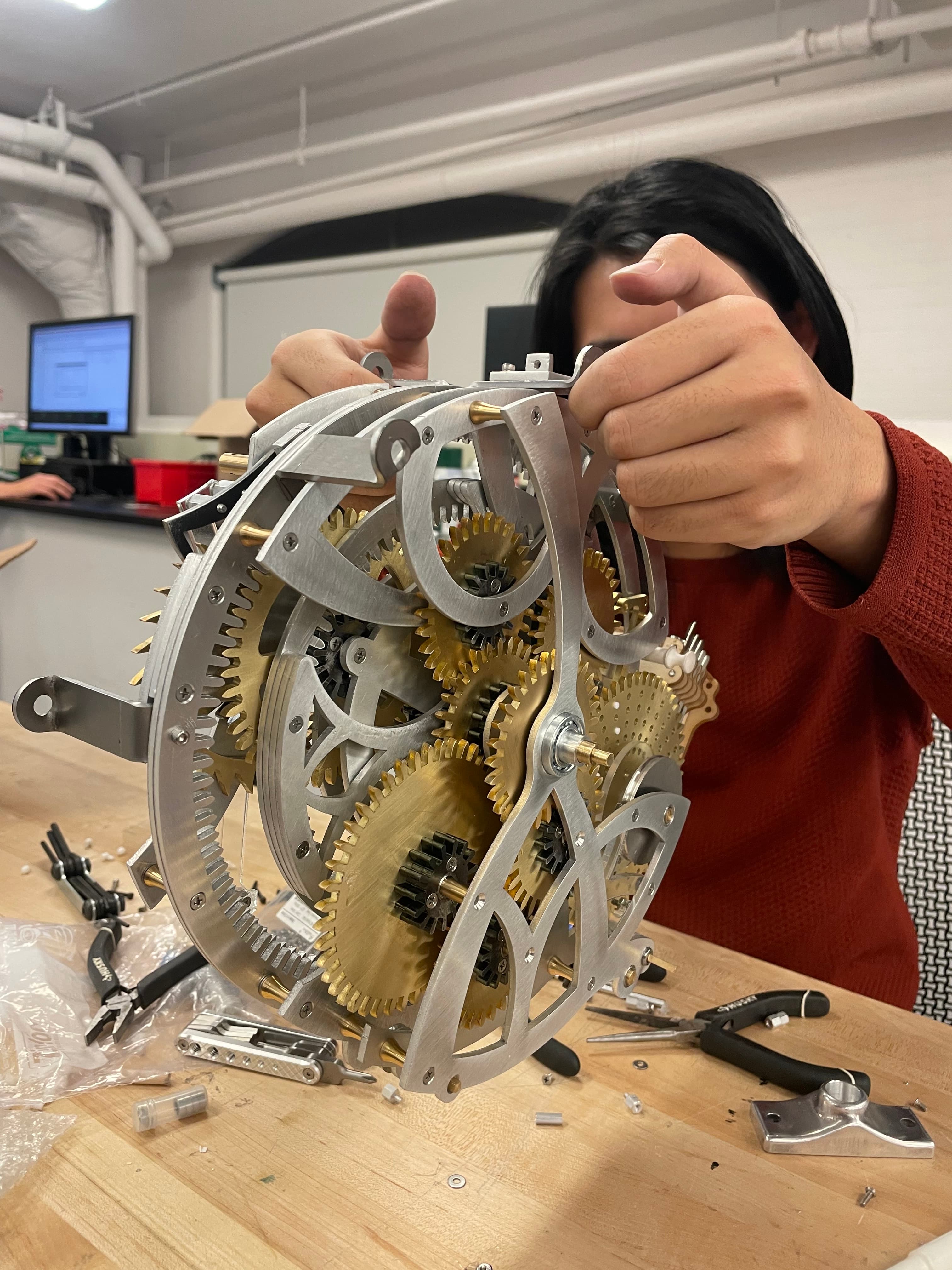 Mechanical cuckoo clock close-up