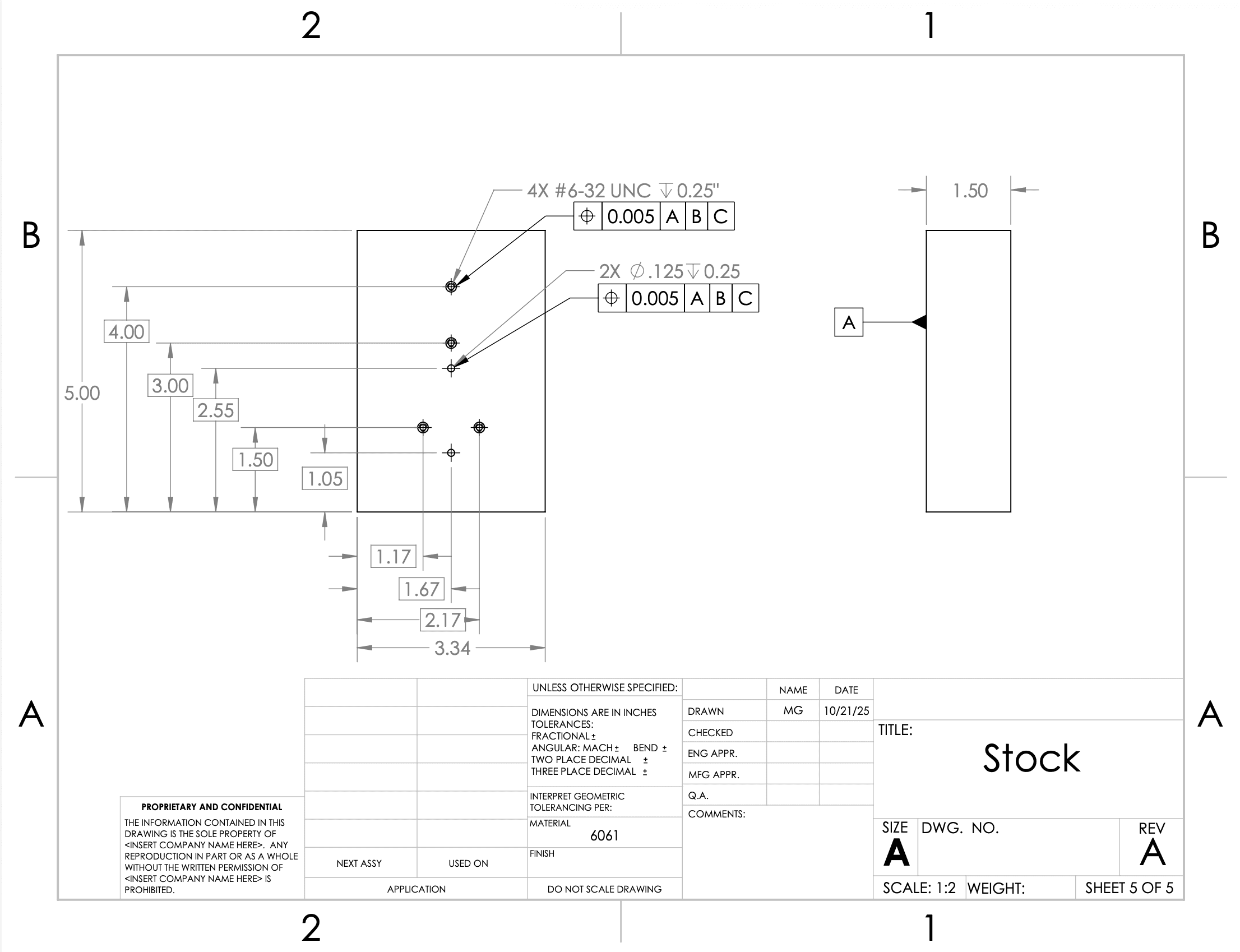 Pingu stock setup technical drawing