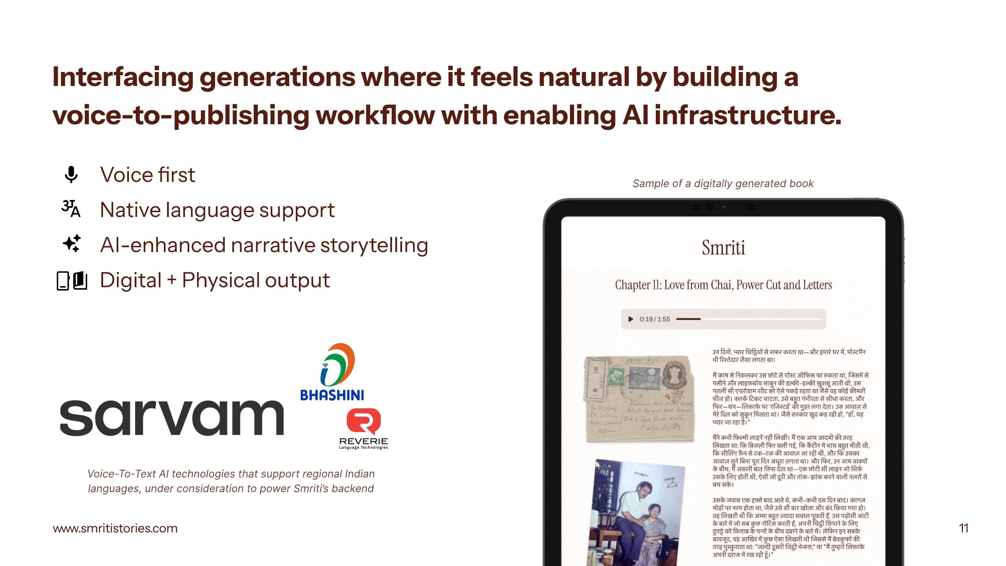 Smriti voice-to-publishing workflow