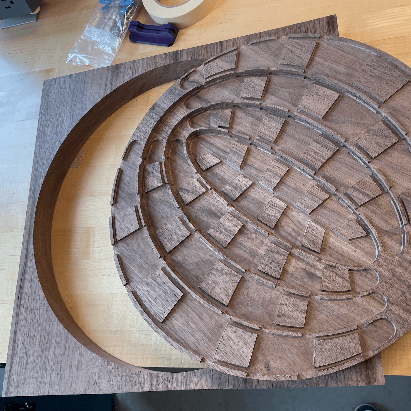 Space Chess board CNC routing process 4