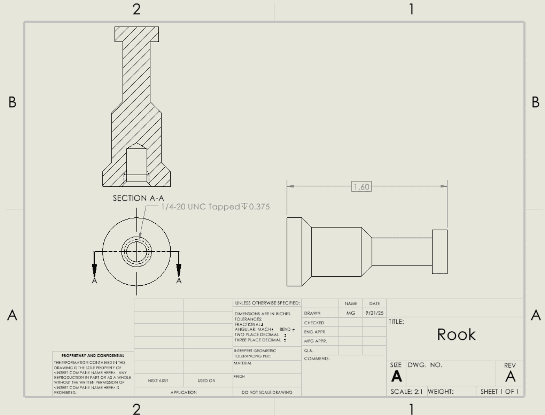 Space Chess chess piece engineering drawing