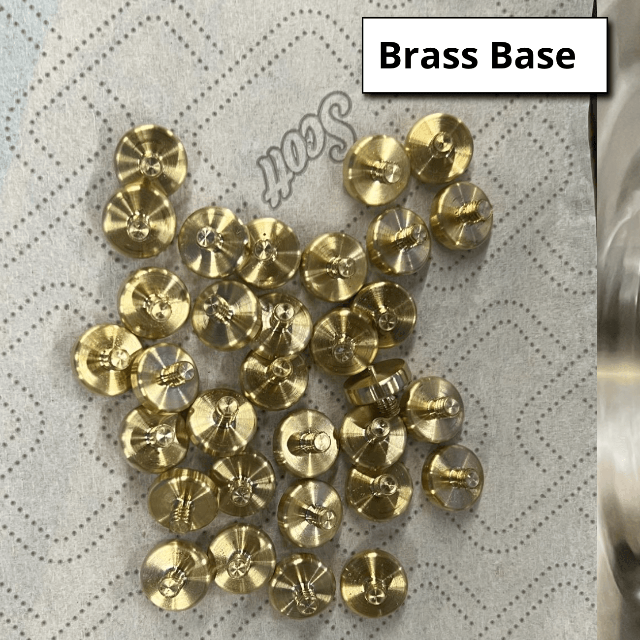 Turned brass bottom piece for Space Chess