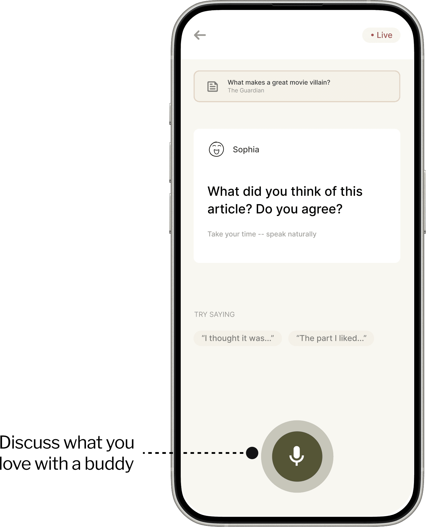 Voice discussion feature annotation
