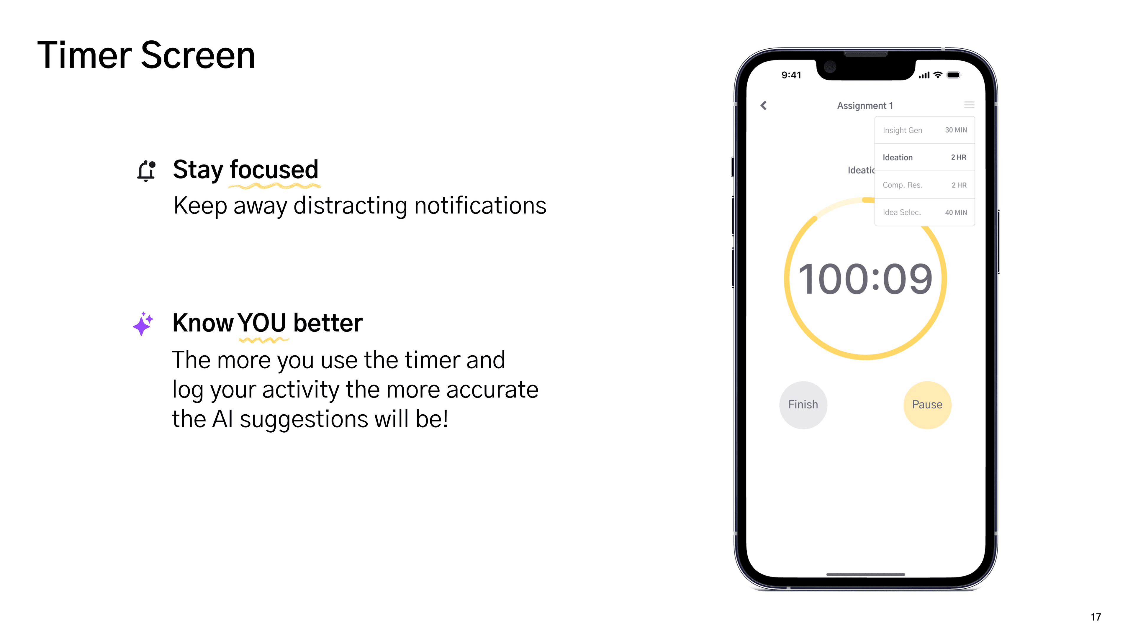 TimeWise timer screen